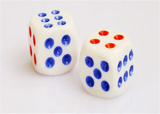 White Plastic Cheating Dice With Mercury For Dice Games , Casino Grade Dice