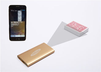 Golden Power Bank Poker Camera / Poker Scanner For Barcode Marked Cards